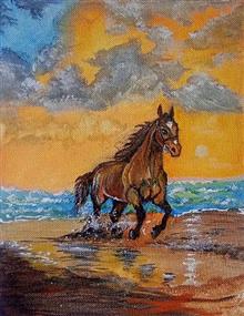 Painting by Usha Chauhan - Ashva Painting by Usha Chauhan - Ashva