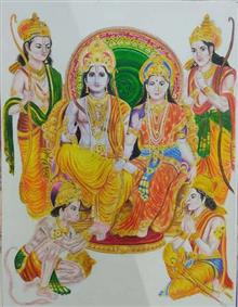 Painting  by Dhanshree Agrawal - THE RAM DARBAR Painting  by Dhanshree Agrawal - THE RAM DARBAR