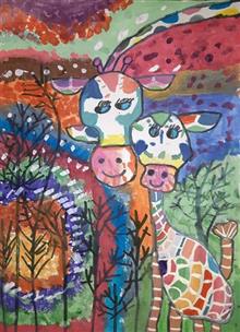 Painting  by Moragala Theekshana - Giraffe Family Painting  by Moragala Theekshana - Giraffe Family