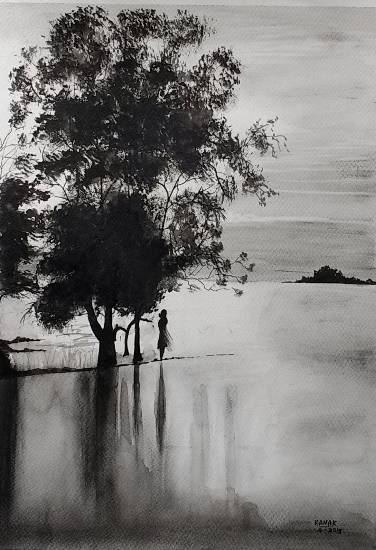 Solitude Painting by Emerging Artist Dr Kanak Sharma