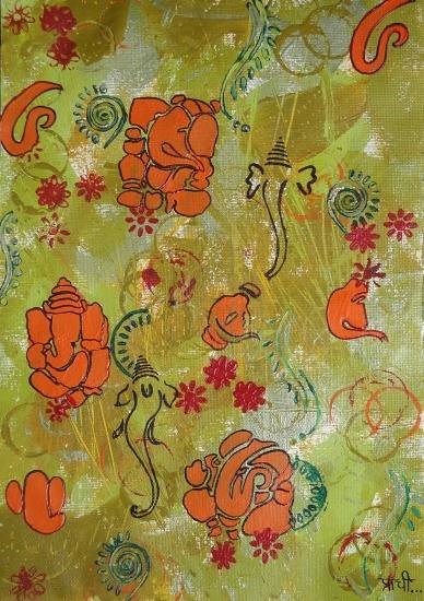 Ganesha, painting by Prachi Gorwadkar