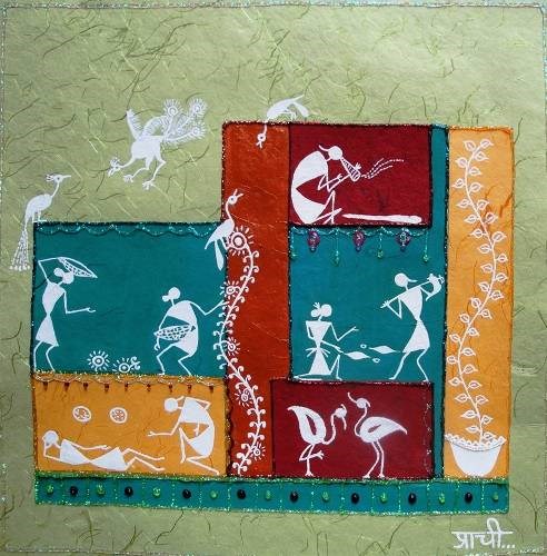 Free Hand Warli-I, painting by Prachi Gorwadkar