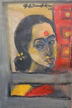 Paintings by G A Dandekar - Water colour Face with Frame Paintings by G A Dandekar - Water colour Face with Frame