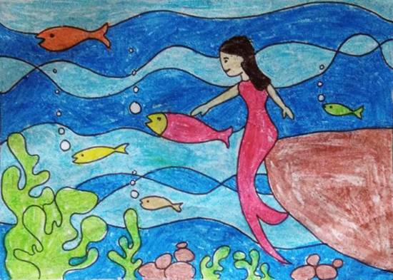 eel underwater scenery illustration | Stock vector | Colourbox