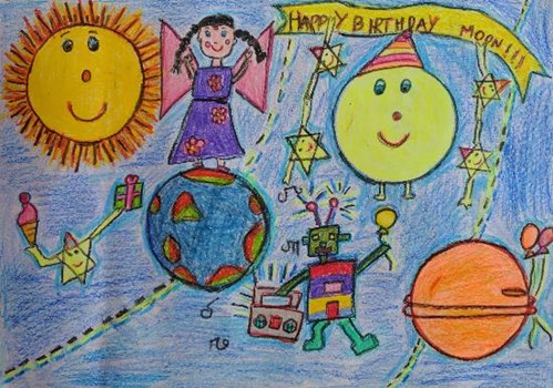 My happiness is.in drawing' by 12 year old Bookosmian from Chennai - Art  by kids with Sara - Bookosmia :: India's #1 Publisher for kids, by kids