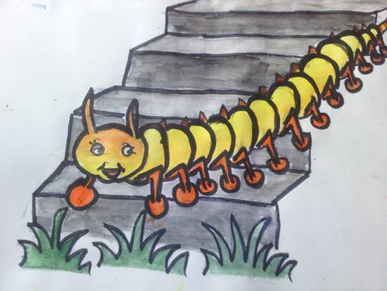 Caterpillar. Drawing Worksheet. Stock Vector - Illustration of school,  finish: 70126332