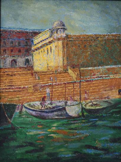 Banaras Ghat - X, Painting by Artist Nalini Bhagwat Banaras Ghat - X, Painting by Artist Nalini Bhagwat
