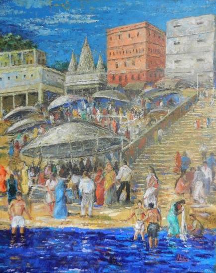 Banaras - II, Painting by Artist Nalini Bhagwat Banaras - II, Painting by Artist Nalini Bhagwat