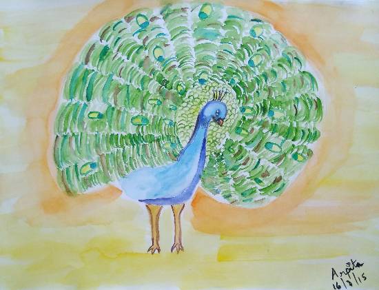 Dancing Peacock Portrait On Canvas – Merawalaprint - Animals and Birds