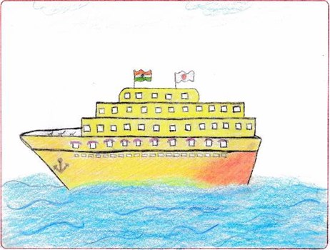 cruise ship drawing for kids