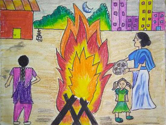 Holi Festival Drawing Easy Design Idea for Greeting Card, Poster,Craft -  YouTube | Easy drawings, Holi drawing, Kids painting class