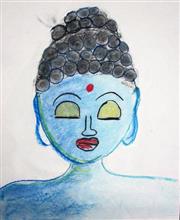 Painting by Parinaz Hoshedar Davar - Budha Painting by Parinaz Hoshedar Davar - Budha