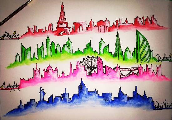 Dream Cities, painting by Uma Maharana