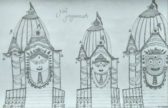 Lord Jagannath, painting by Vattam Rajesh