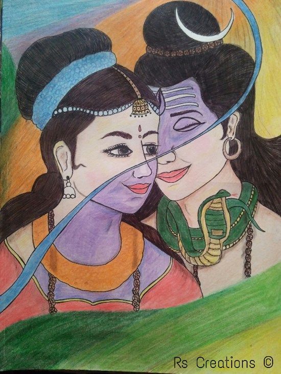 Better Half, painting by Vattam Rajesh