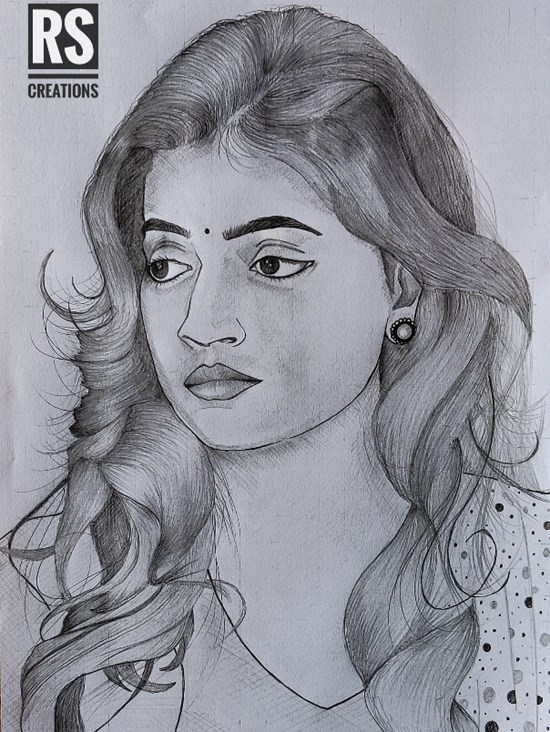 Nazriya, painting by Vattam Rajesh