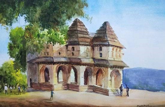 Lotus Palace, Hampi Painting by Mrudula Bapat