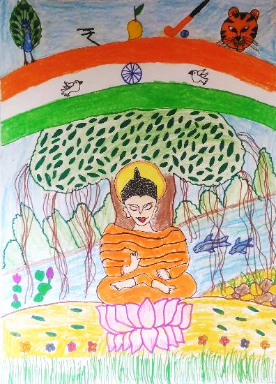 All about Indian colors, painting by Hanshal Banawar All about Indian colors, painting by Hanshal Banawar