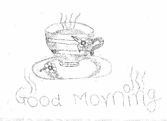 Good morning sketch snack with cupcakes Royalty Free Vector