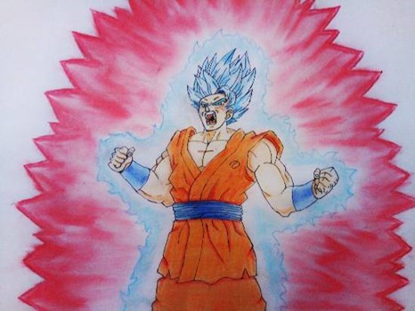 Ssj blue Kaioken Goku  Dragonball Artwork , an art print by