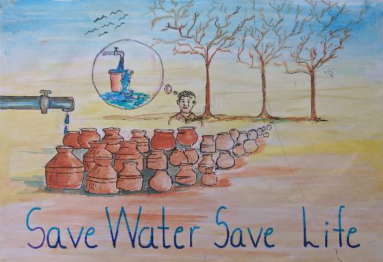 How To Draw Christmas | Save water, Kids poster, Save water poster drawing