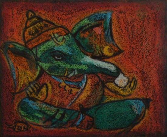 Ganesha, painting by Krisha Amish Shah