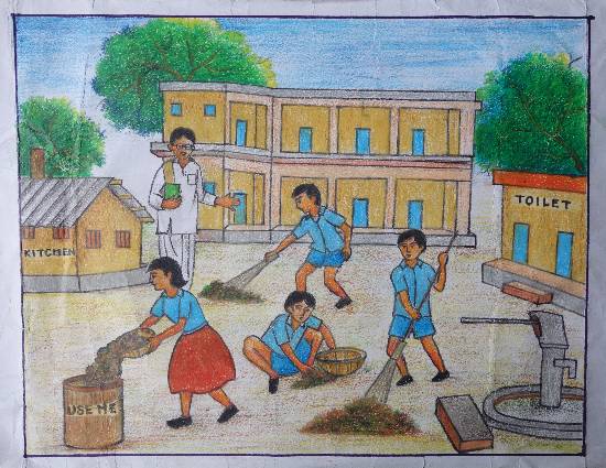 Clean India Green India Poster Drawing / स्वच्छ भारत अभियान / Swachh Bharat  Abhiyan Poster Drawing