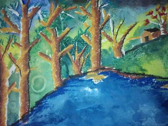 Trees, painting by Mariya Kapadia