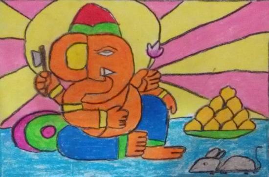 Ganesha, painting by Nilesh Harendra Mishra