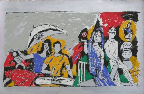 Yeh Kaun Sa Mod - I, painting by M F Husain