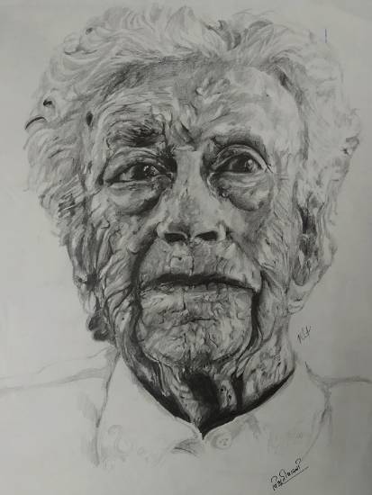 Pencil portrait of an Indian village old man smoking on Behance