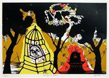 Paintings by Manu Parekh - Banaras in Yellow Paintings by Manu Parekh - Banaras in Yellow