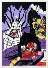 Paintings by Manu Parekh - Banaras in Purple Paintings by Manu Parekh - Banaras in Purple