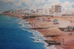 Sea shore in London, Lake, River & Seascape Painting by M. K. Kelkar, Watercolour on Paper, 14.5 X 21.5