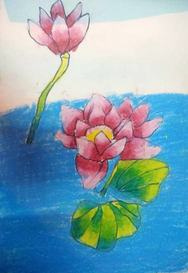 Painting by Krutika Laxman Bhatadye - Lotus