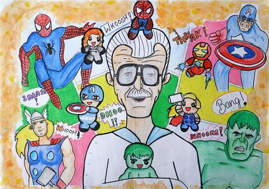 Painting by Surbhi Nagar - Mr. Stan Lee