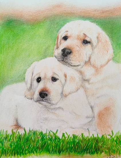 Painting by Anish Jadhav - Puppies