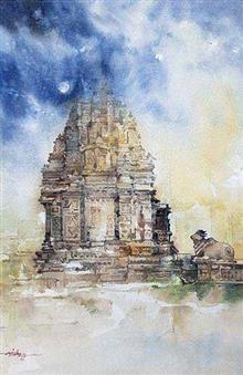 Mukteshwar Mahadev Temple - Sinnar, Painting by Emerging Artist Milind ...