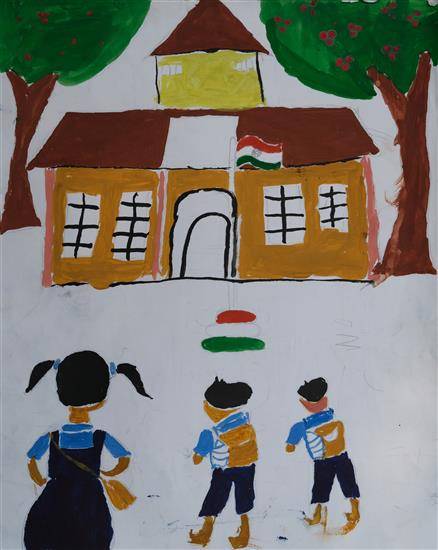 Painting by Aachala Kumbhare - Way to school