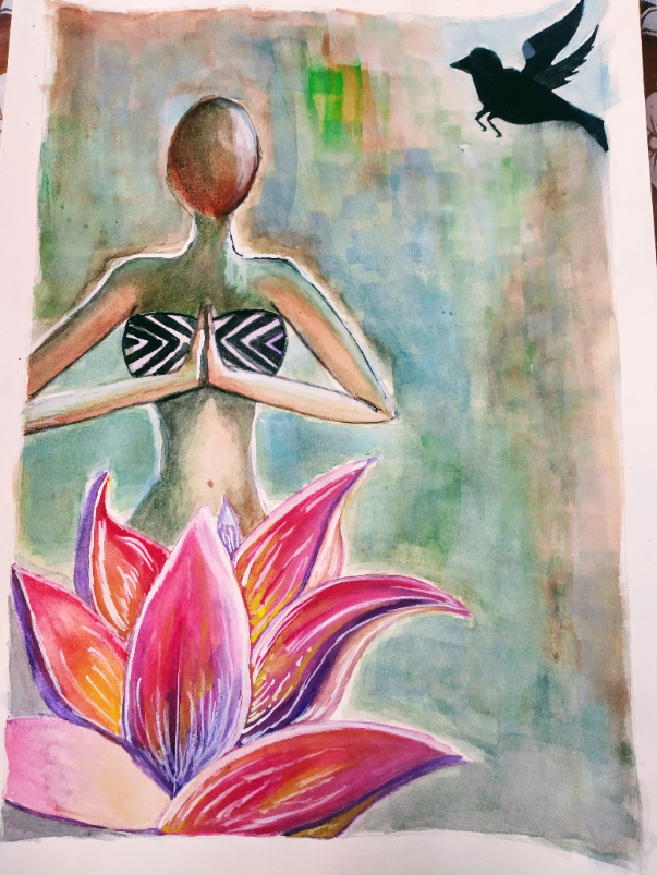 Painting by Mumu Ghosh - The essence of Lotus: Soul Realisation