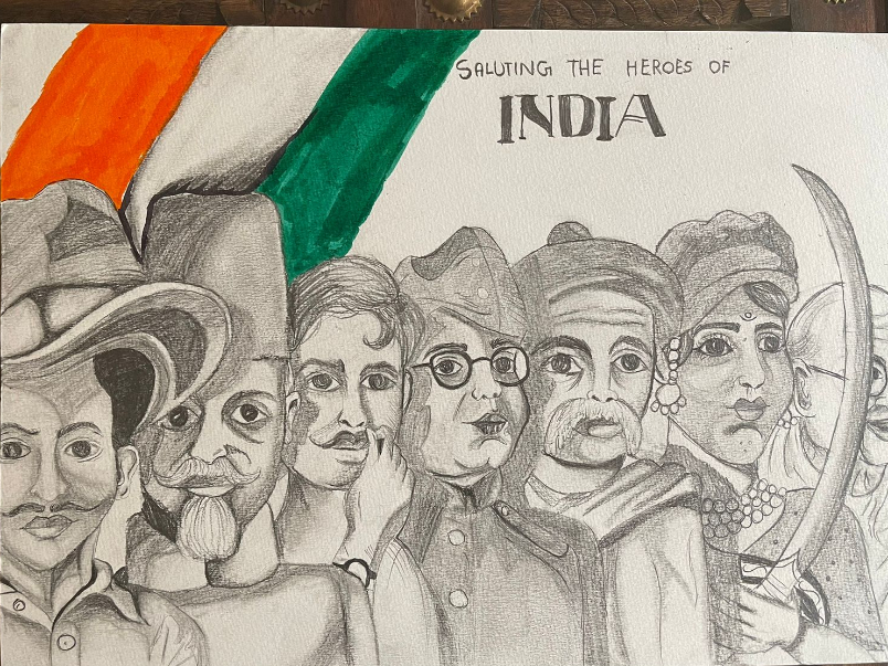Painting by Kashish Desai - Saluting the Heroes of INDIA