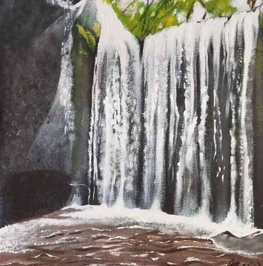 Painting by Reena Jain Khated - Waterfall painting
