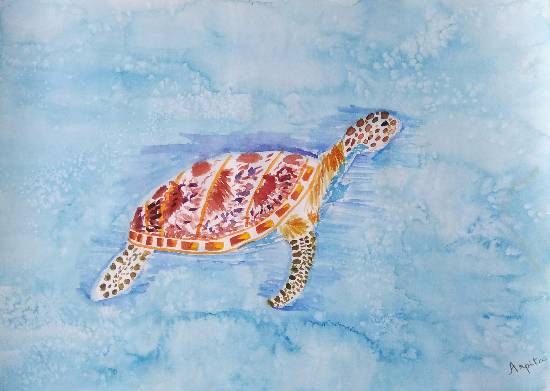 Painting by Arpita Bhat - Turtle